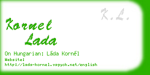 kornel lada business card